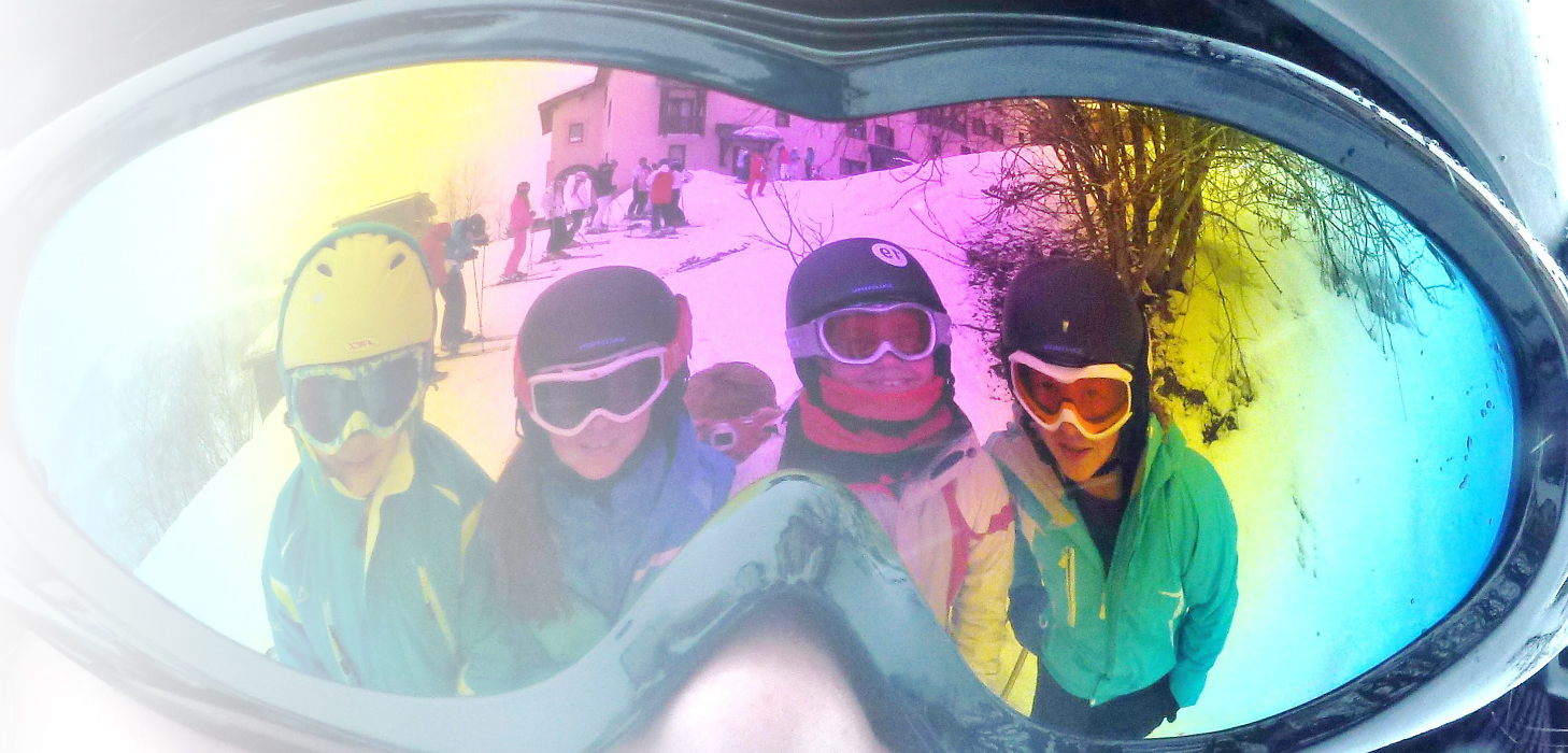 reflection in ski goggles